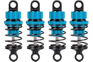 AXspeed 4pcs Aluminum Shock Absorber Set Front & Rear Suspension Dampers Compatible with Tamiya M03 M04 M05 M06 1:10 RC Cars (Blue, 50mm)
