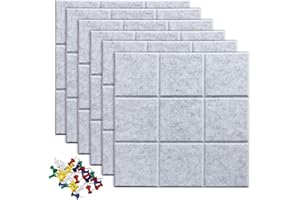 Uoisaiko Bacheca in Sughero Autoadesiva 30x30 cm, 6 Pezzi Lavagna di Sughero in Feltro, Bacheca da Parete con 30 Puntine per Ufficio, Casa
