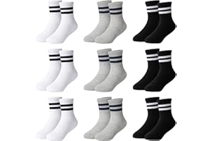 Moitiy 9 Paar Socken Jungen Kinder Tennissocken Kinder Kindersocken Jungen Mädchen Elastisch Baumwolle Unisex Soprtsocken