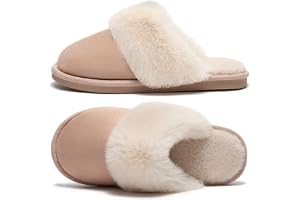 Donpsps Damer tofflor för män vinter Memory Foam Fluffig Mjuk Varm Slip On House Mocka, Fårskinn Mysig plysch för inomhus utomhus