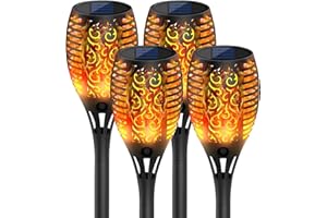 Lulizar Solar Light Outdoor Garden 33LED, Solar Flickering Dancing Flame Lights IP65 Waterproof, Solar Torch Lights Dusk to Dawn Auto On/Off, for Garden, Pathway, Patio, Yard (4 Pack)