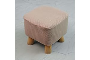 SJH Small Foot stool Cover,Non-slip Ottoman Slipcovers with Elastic Bottom,Stretch&Soft Square Mini Chair Cover,Home Footrest Protector(25-33cm)