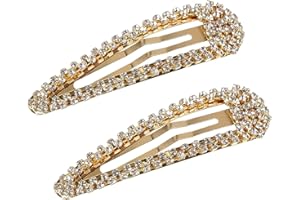 LECTNORE 2PCS strass capelli a scatto metallo clip capelli a scatto oro clip capelli clip capelli con strass brillante clip capelli a scatto per le donne