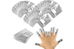 Fanjuanlan 200 Pezzi di Fogli di Alluminio per Rimuovere Smalto Gel Unghie, Ideali per Rimuovere Smalto e Gel Unghie, Remover Foil Wrapsper Rimuovere Smalto Semipermanente