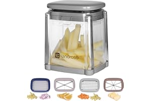 Linoroso Coupe-frites, Hachoir d'oignon | Légumes 4-en-1 avec Conteneur, Hachoir Professionnel, Hachoir à Légumes et à Dés Alimentaires