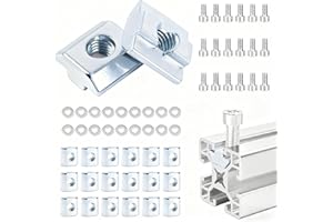 RICKMASK 16 Piéces Coulissants M8, Série 40 Écrous Coulissants, Écrou Marteau T Nut pour Profilé Aluminium à fente D'extrusion Rail
