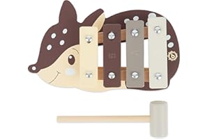‎BIECO Bieco Kinder Xylophon in REH-Design | Musikinstrumente für Kinder ab 1 Jahr | Süßes Musikspielzeug Baby | Glockenspiel mit Schlägel | Xylophon 1 Jahr | Baby Musikinstrumente