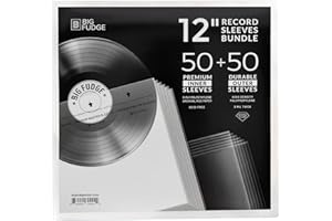 Big Fudge Buste Vinili 33 Giri - 100 Custodie Vinili - 50 Buste Esterne e 50 Interne per Dischi Vinile 12 Pollici - Custodie Protettive Trasparenti Resistenti