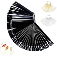 PATAZOK Nagelspitzen Display Set – 150 Stück In Schwarz, Transparent & Natur Für Nail Art Präsentation