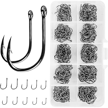 5 Stück Double-Hook Reverse Bottom Rig,doppeltes umgekehrtes Angelhaken-Set,doppelhaken mit umgekehrter grundschnur, verhedderungssicheres Split-Haken-Design für Süßwasser und Salzwasser