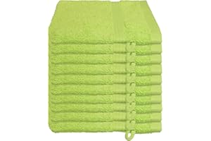 ‎JULIE JULSEN Julie Julsen 10er Pack Waschlappen 23 Farben erhältlich weich und saugstark 500gsm Öko Tex Apfelgrün 15 x 21 cm