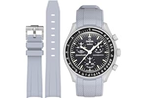 STANCHEV Correa de reloj de silicona sin espacio para Omega x Swatch MoonSwatch Watch 20mm,Correa de repuesto para reloj Omega X Swatch Moonswatch Speedmaster 20mm