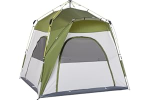 Outsunny Tente de Camping familiale 4 Personnes Montage instantanée Pop-up 4 fenêtres Pare-Soleil dim. 2,4L x 2,4l x 1,99H m Fibre Verre Polyester