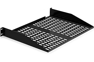 Pyle Étagère Rack Serveur 2U, Plateau Cantilever Ventilé Universel, Montage en Porte-à-Faux, Étagère pour Armoire 48.26 cm, Tablette pour Serveur, Universel Rack d'Équipement, Noir, 1 unité