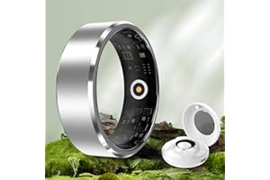 YD LIFE Smart Ring for Men Women - No App Subscription Wearable for Sleep, Heart Rate and Fitness Tracking, 5ATM 3g Ultra Light Smart Ring, 7 Days Battery Life, Compatible with iOS/Android (Silver, 10)