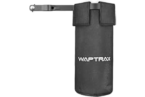 Waptrax Sac de baguettes de batterie amovible en nylon avec pince verrouillable en alliage d'acier robuste pour baguettes jusqu'à 5 paires - Noir