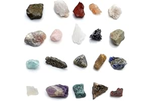 JOVIV Set di 20pcs Pietre Naturali Cristalloterapia Gemme Diverse Pietre Tamburate Amorfe Irregolabile Preziose Minerali Gemstone Regalo Confezione