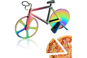 Toskope Roulette à Pizza Vélo, Couteau à Pizza Antiadhésif de Vélo avec Support, Lames Super Tranchantes, Convient pour Couper la Pizza
