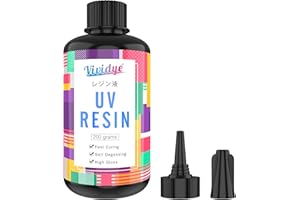 VIVIDYE Résine UV 200g - Résine Epoxy Ultraviolette Transparent Type Dur pour la Fabrication Bijoux, Artisanat DIY - Rapide Durcissement UV Resin Colle pour Moules, Pendentifs Resine, Décoration Artisanale