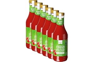 ‎XUCKER Xucker Ketchup Set 6x 500 ml Flasche mit Erythrit - Tomatenketchup ohne Zuckerzusatz, zum Grillen, Kochen & Würzen - 55% weniger Kalorien, vegan