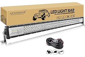 AUXTINGS 106,8 cm 540 W LED barra luminosa a LED destra Spot Cum tripla linea di immersione con kit di cablaggio per fuoristrada ATV AWD SUV 4WD 4x4 Pickup, 12V 24V