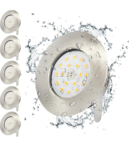 B.K.Licht - LED Inbouwspots - 12 Stuks - Spotjes Kan   Ronde   9cm   3 000k   460lm   5w   Nikkel 649055269