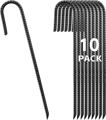 Verzinkter Bodenanker 12 Zoll (30 Cm) – J-Form Mit Meißelspitze – Für Trampolin, Zelt, Zaun & Schuppen