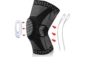 AMZ MEDICAL SUPPLY AMZ MEDICAL-Knee Brace,Compression Sleeve Support with Patella Gel Pad, Side Spring Stabilizer, Medical Grade Protector,Meniscus Tear,Arthritis,Joint Pain Relief,ACL,Injury Recovery(XL,black)