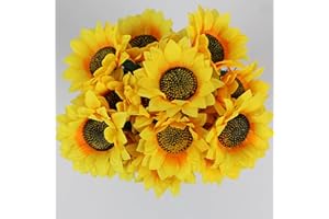 KYNLE 2 Pezzi Girasoli Artificiali, Girasoli Finti per Decorazioni, Girasoli Artificiali Floreali Girasole Finto Durevoli, Adatti per Matrimoni, Compleanni,Uffici, Hotel, Interni Ed Esterni