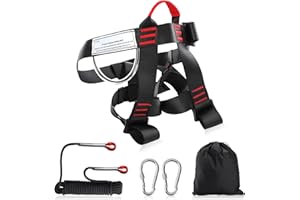 Venussar Harnais d'escalade, 10m Corde d'escalade Extérieure, pour les adultes, Noir
