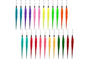 INNOHHUSTLE 24 Stück Katze Wand Spielzeug Ersatz Nachfüllung Katzenwurmspielzeug Nachfüllungen Interaktives Katzenspielzeug Nachfüllung Katzenstab Spielzeug Ersatzminen pelziger Schwanz Wurm für Kätzchen