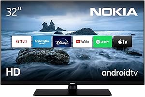 Nokia 32 Pouces (80 cm) HD LED Téléviseur - Smart Android TV (HDR10, DVB-C/S2/T2, Netflix, Prime Video, Disney+) - HN32GV310-2023
