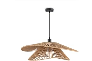 ‎PACO HOME Paco Home LED Pendellampe Wohnzimmer Pendelleuchte Esszimmer Hängeleuchte Küche Lampenschirm Papier Deko Boho Style E27, Farbe:Schwarz, Leuchtenart/Farbe:Typ 4