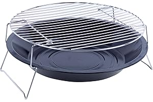 URBNLIVING Parrilla portátil redonda grande de Ø36 cm para picnics y viajes, reutilizable