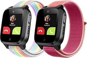 Snyeest 2-Stück Nylon Armbänder Nur Kompatibel mit XPLORA Kidzi Armband, Kids Smartwatch Klettverschluss Mädchen Jungen Verstellbare Ersatz Armbänder Kompatibel mit Xplora Kidzi