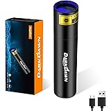 DARKDAWN Torcia UV 365nm Ricaricabile USB, LED Lampada di Wood Torce Ultravioletti Filtrato Luce Nera, Mini Potente Portatile
