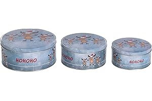 Brandsseller Set di 3 scatole per biscotti in metallo | Renna