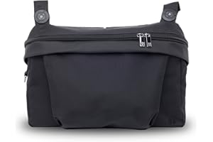 Nikidom - Sac Organiseur de Voyage pour Bébé - Sac à langer pour Poussette Compacte - Fixation guidon se transforme en Sac Bandoulière - Noir