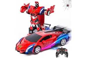 Lyuet Spider Toys Deformation RC Cars, 2.4GHz Remote Control Car, One-Button Deformation, Auto Mode, 360°Rotation, Rechargeable Battery, Robot Toy Birthday Gift For Boys Girls