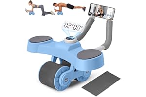 Kidken Bauchroller, Bauchtrainer für Zuhause Ab Roller, Bauchmuskeltrainer Roller Ab Wheel Set, mit rutschfester. Automatisches Rebound-Bauchrad für Bauchmuskeltraining Home Gym Sportgeräte Zuhause