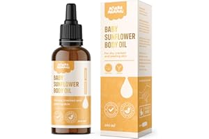 Mamba Mammas Baby Sunflower Body Oil | 100% Pure Organic & Cold-Pressed 100ml | For newborns babies | Suitable for dry, peeling or cracked skin | Soothes and hydrates newborn skin