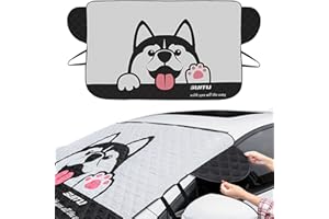 AIXIMA Auto Frontscheibenabdeckung, Sonnenschutz für Windschutzscheibe, für Frontscheibe Sonnenschutz blockiert UV Abdeckung, Mit Aufbewahrungstasche (146x93cm)