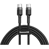 Baseus Cafule, 3.0 A USB-C & USB-C Charging & Data Transfer Cable, Flash/Fast Charging, 1 Meter, Gray/Black, CATKLF-GG1