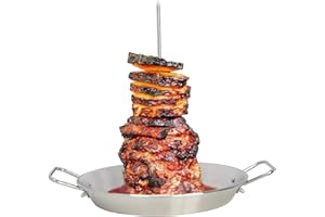 TITA-DONG Al Pastor Skewer for Grill, Stainless Steel Skewer Brazilian Barbecue Skewer Stand with 3 Removable Size Spikes, Vertical Skewer Stand for Grill, Shawarma Stand Brazilian BBQ Skewers Rack for(#1)