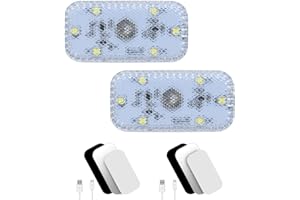URAQT Luce Notturna LED per Auto, 2 Pezzi Luci Abitacolo Auto con 6 LEDs, Luce Touch a LED con Tattile Sensore Interruttore, Autos ha portato le luci interne,Ricaricabile Tramite USB per Autos, Casa