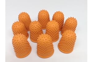 N D OFFICE Quality Thimblette Rubber for Note-counting Page-turning Size 3 Orange Ref 265509 [Pack 10]