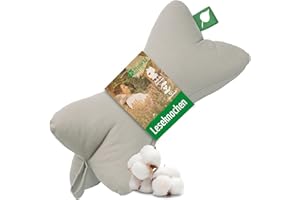 Herbalind Leseknochen Nackenrolle Nackenkissen Lesekissen als Tabletkissen - 40 x 18 cm Dekokissen Stützkissen Buchkissen Buchstütze - 100% Baumwolle, Buch Tablet Kissen - Canvas grau