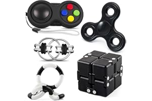 Lubibi 5 Piece Fidget Toys Pack for Sensory Play, With Fidget Pad, Key Chain,Tangle Rope, Anxiety Relief for Teens and Anger Management, Stress Relief Gift Set for Children and Adults