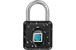 AICase Candado de Huellas Digitales, Cerradura Recargable USB de Seguridad Keyless Impermeable IP67 para uso en interiores y al aire libre