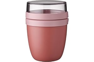 Mepal – Contenitore per il Pranzo Ellipse Mini – Scoparti Separati per Yogurt e Muesli - Adatto per il Freezer, il Microonde e la Lavastoviglie – 300 ml + 120 ml – Vivid Mauve